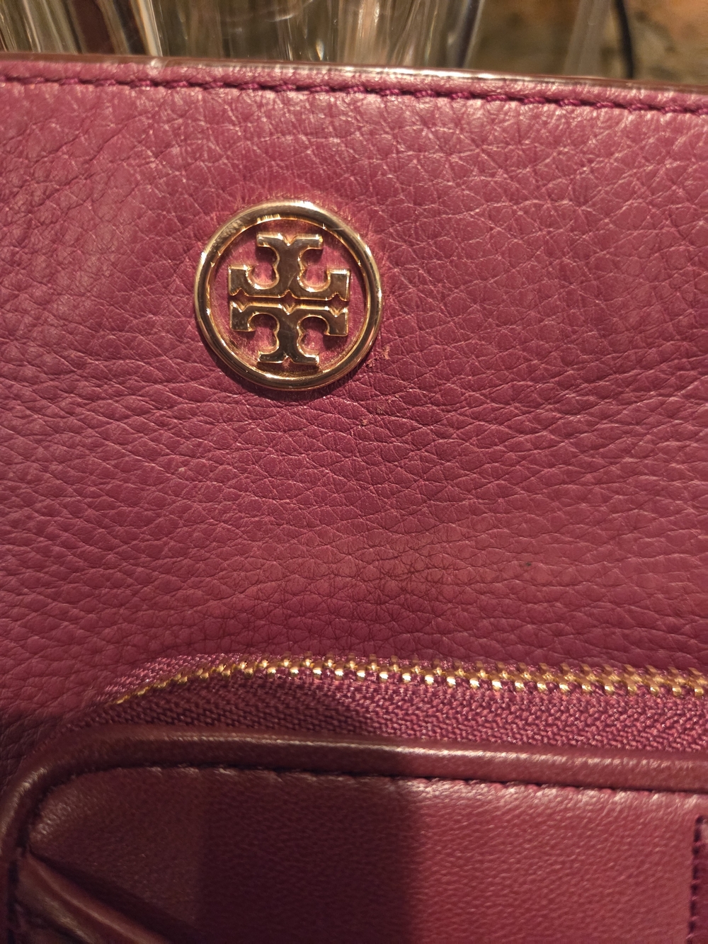 Tory Burch Berry-Burgundy Leather Crossbody Bag and Wallett Set - Picture 2 of 8